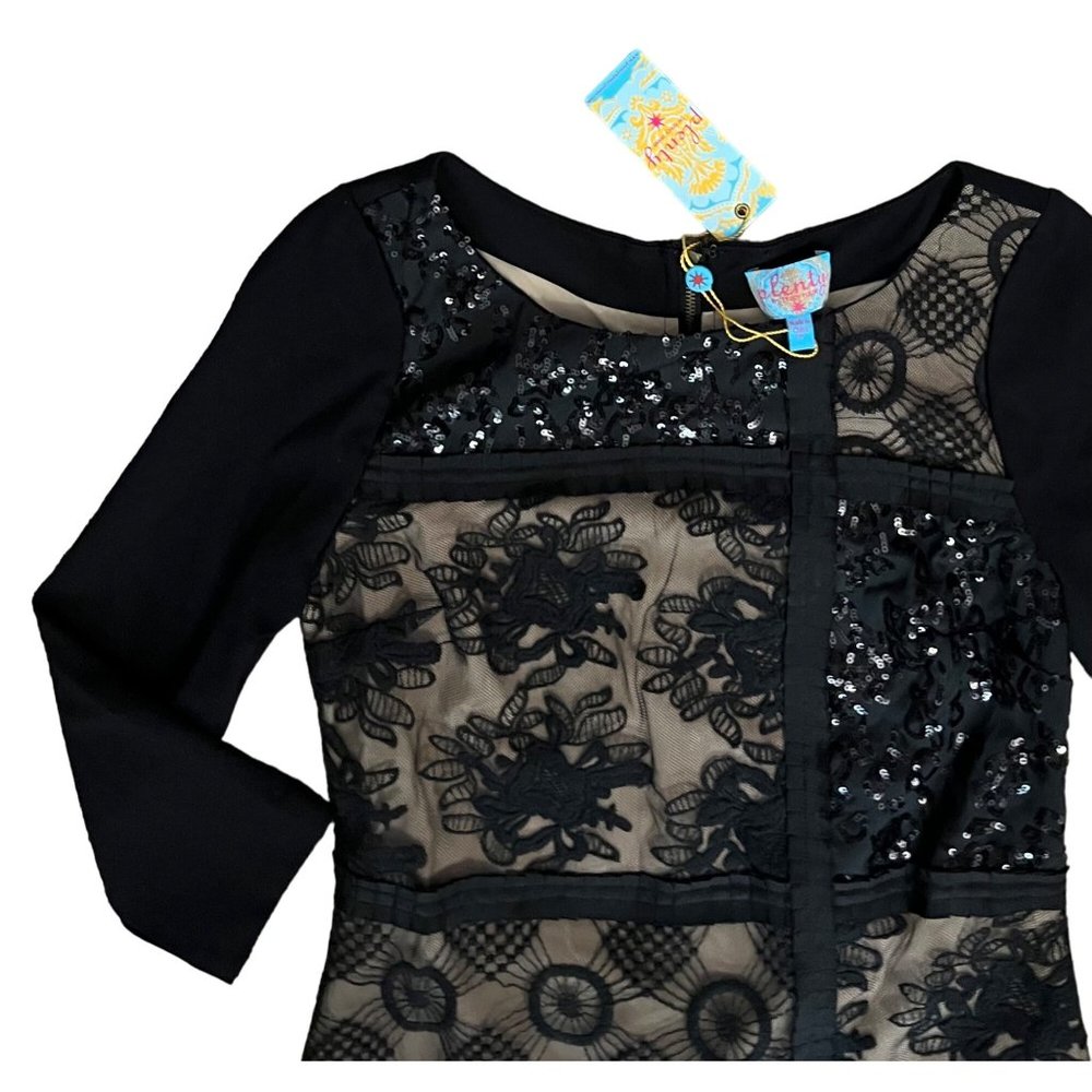 $248 NWT Anthropologie Plenty By Tracy Reese P 0 2 Patchwork Mini Dress Black - Picture 5 of 7